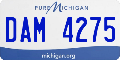 MI license plate DAM4275