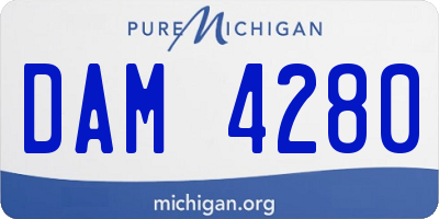 MI license plate DAM4280