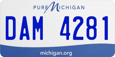 MI license plate DAM4281