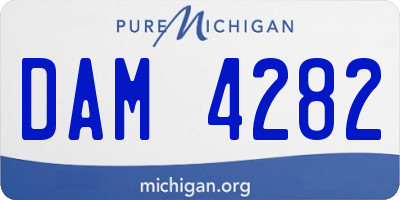 MI license plate DAM4282