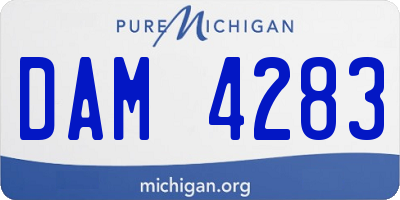 MI license plate DAM4283