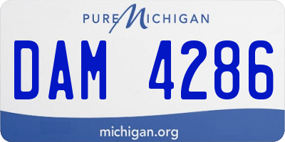 MI license plate DAM4286