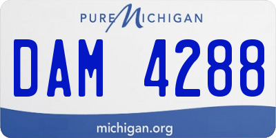 MI license plate DAM4288