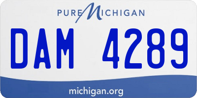 MI license plate DAM4289