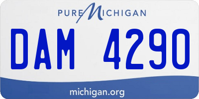 MI license plate DAM4290