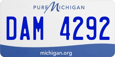 MI license plate DAM4292