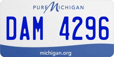 MI license plate DAM4296