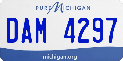 MI license plate DAM4297