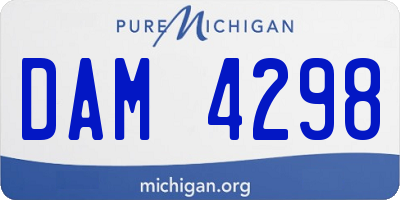 MI license plate DAM4298
