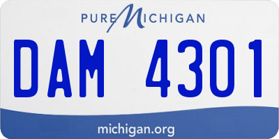 MI license plate DAM4301