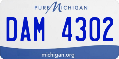 MI license plate DAM4302