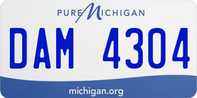 MI license plate DAM4304