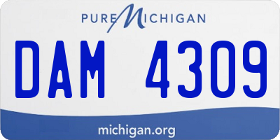 MI license plate DAM4309