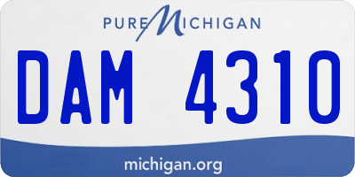 MI license plate DAM4310