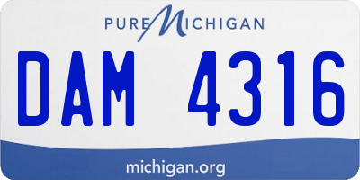 MI license plate DAM4316