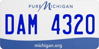 MI license plate DAM4320