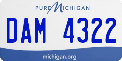 MI license plate DAM4322
