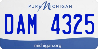 MI license plate DAM4325