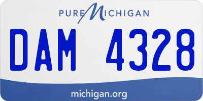MI license plate DAM4328