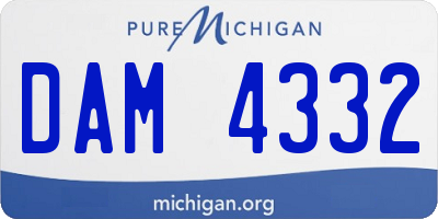 MI license plate DAM4332
