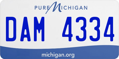 MI license plate DAM4334
