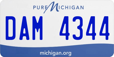 MI license plate DAM4344