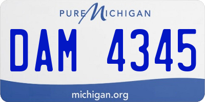 MI license plate DAM4345