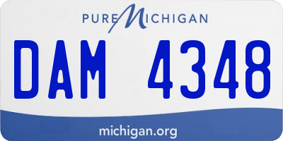 MI license plate DAM4348