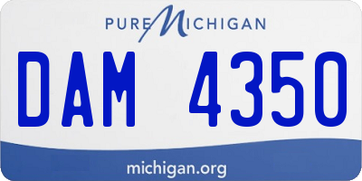 MI license plate DAM4350