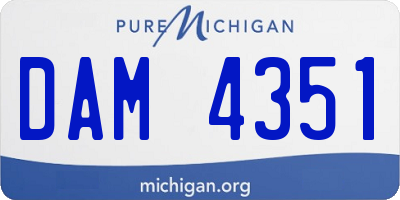 MI license plate DAM4351