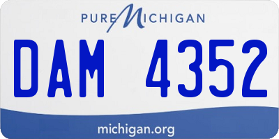 MI license plate DAM4352