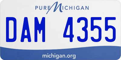MI license plate DAM4355