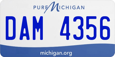 MI license plate DAM4356