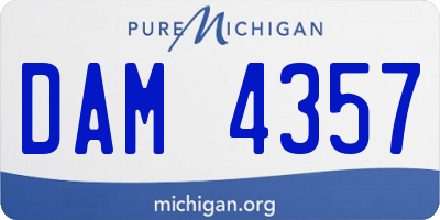 MI license plate DAM4357