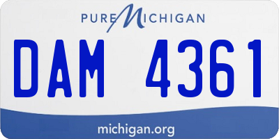 MI license plate DAM4361