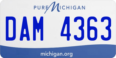 MI license plate DAM4363