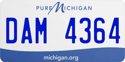 MI license plate DAM4364