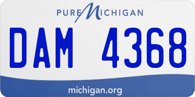 MI license plate DAM4368