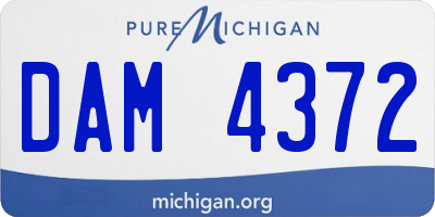 MI license plate DAM4372