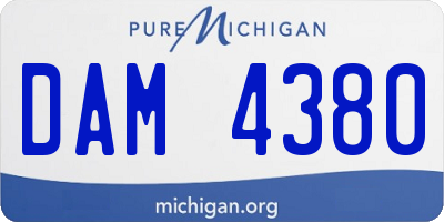 MI license plate DAM4380