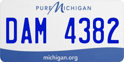 MI license plate DAM4382