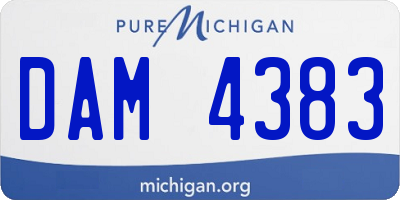 MI license plate DAM4383