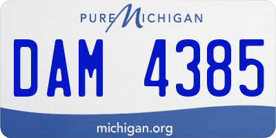 MI license plate DAM4385
