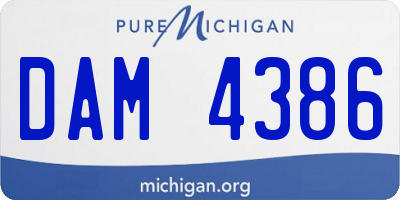 MI license plate DAM4386
