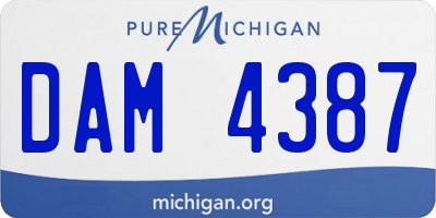 MI license plate DAM4387