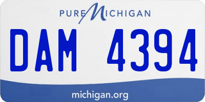 MI license plate DAM4394