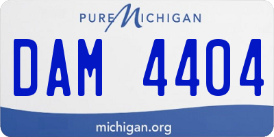 MI license plate DAM4404