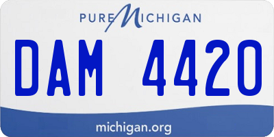 MI license plate DAM4420
