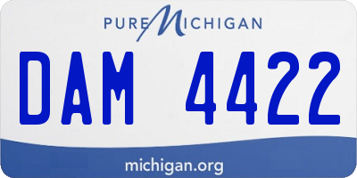 MI license plate DAM4422