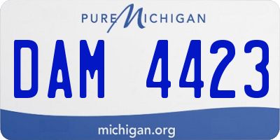 MI license plate DAM4423